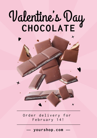 Valentine's Day Chocolate Ad Poster Design Template