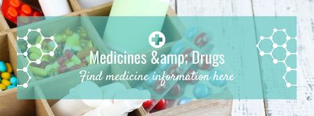 gyógyszerekkel kapcsolatos információk Facebook cover tervezősablon