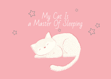 Citation about sleeping cat Card Design Template