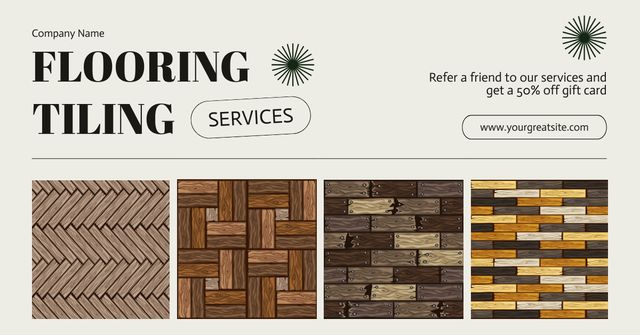 Plantilla de diseño de Flooring & Tiling Services with Special Discount Facebook AD 