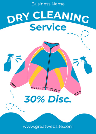 Dry Cleaning Services Ad with Clean Jacket Flayer Design Template
