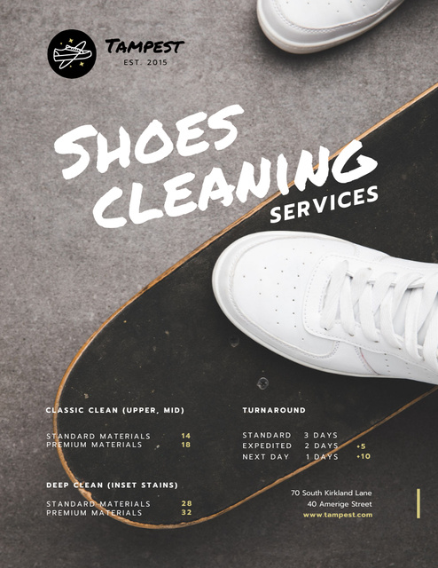 Efficient Shoes Cleaning Services Offer Poster 8.5x11in Tasarım Şablonu