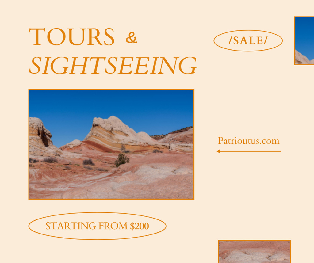 USA Independence Day Tours and Sightseeing Offer Facebook Design Template