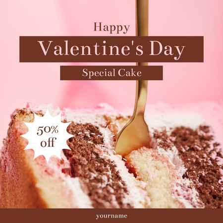 Kedvezmény a Valentin-napi különleges tortákra Instagram AD tervezősablon