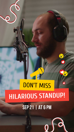 Desempenho hilário de stand-up com piadas e piadas TikTok Video Modelo de Design