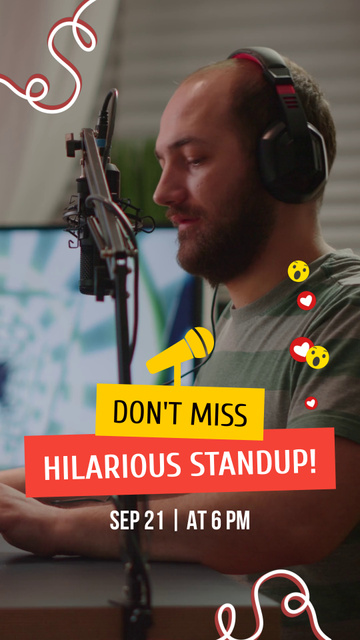 Hilarious Stand-Up Performance With Jokes And Punchlines TikTok Video Modelo de Design