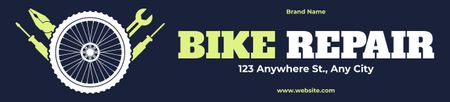 Modèle de visuel Offre minimaliste de réparation de vélos sur bleu - Ebay Store Billboard