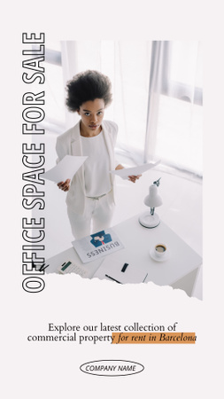 Platilla de diseño Office Space For Sale White Ad Instagram Video Story