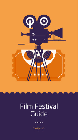 Modèle de visuel guide du festival du film avec projecteur - Instagram Story