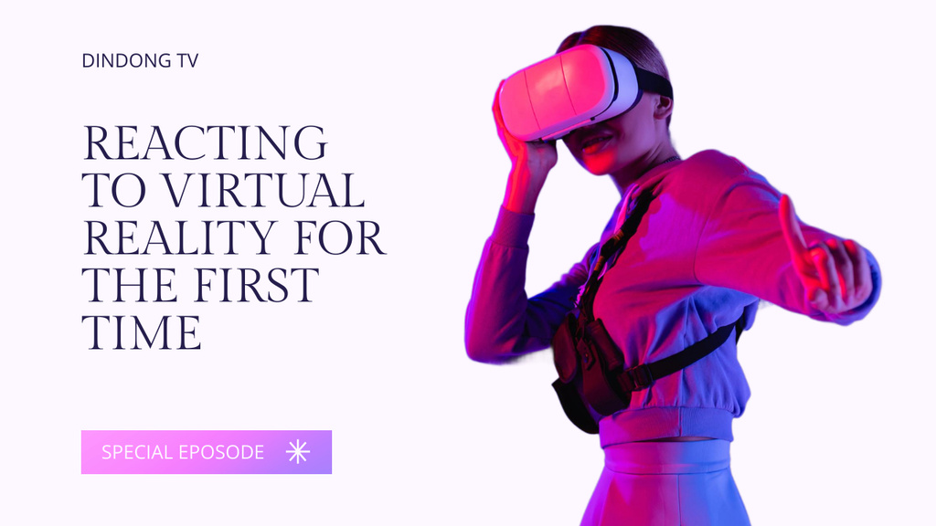 Plantilla de diseño de Virtual Reality Reacting Youtube Thumbnail 