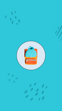 Illustration of School Backpack Instagram Highlight Cover Design Template