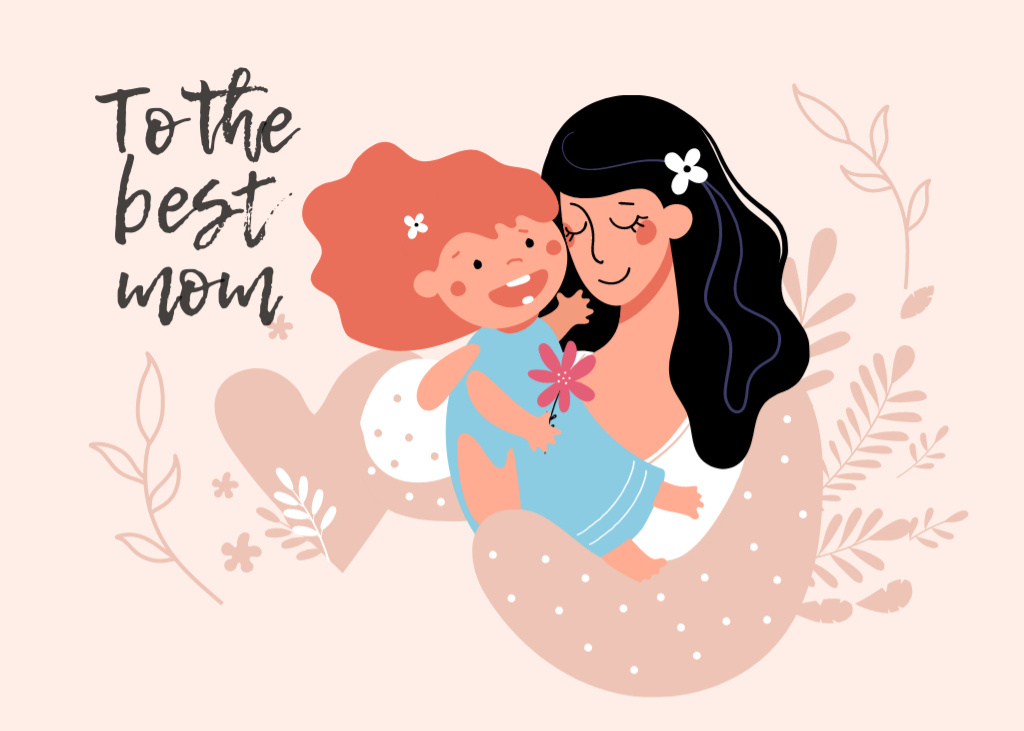 Template di design Greeting for Best Mom Ever Postcard 5x7in