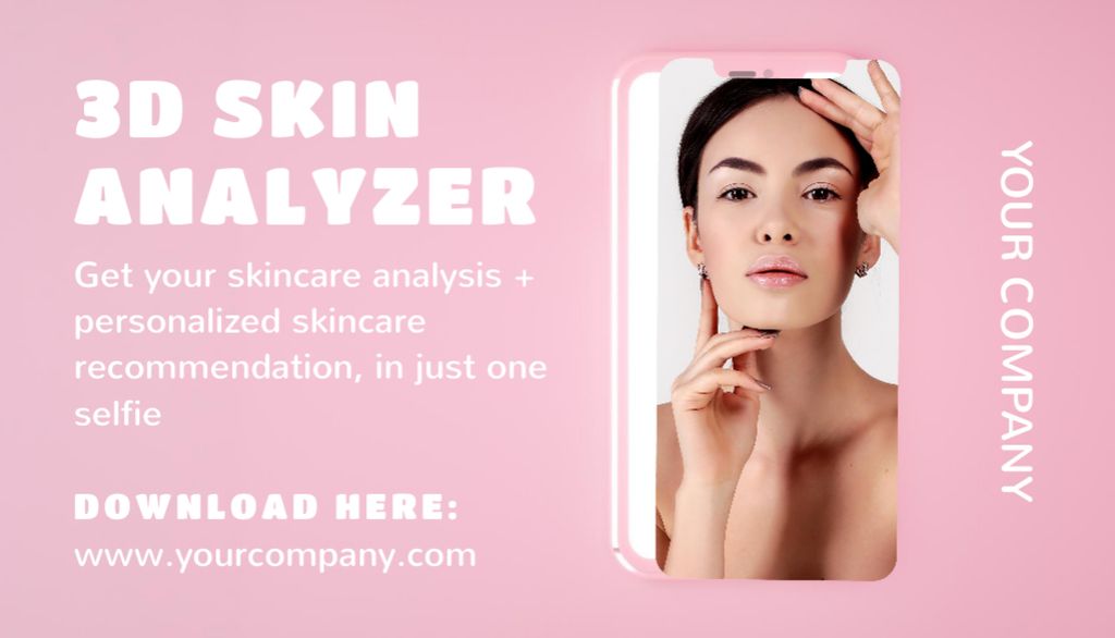 Designvorlage Innovative Skin Analyzer And Skincare Recommendations Offer für Business Card US