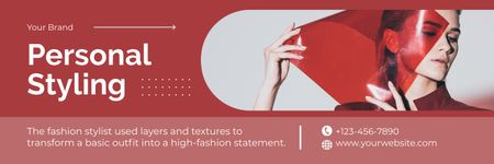 Modèle de visuel Offre de conseil en sélection de tenues sur rouge - Twitter