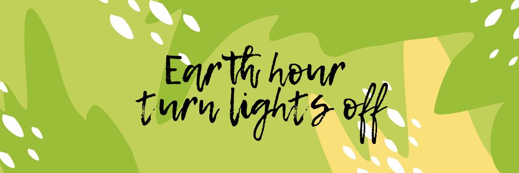 Earth Hour Announcement on green pattern Twitter Šablona návrhu