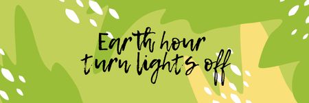 Earth Hour Announcement on green pattern Twitter Design Template