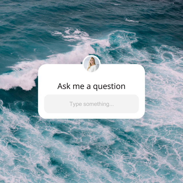 Question Form with Ocean Waves Instagram Design Template