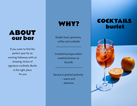 Lovely Bar Ad And Cocktails Offer with Oranges Brochure 8.5x11in Z-fold – шаблон для дизайну
