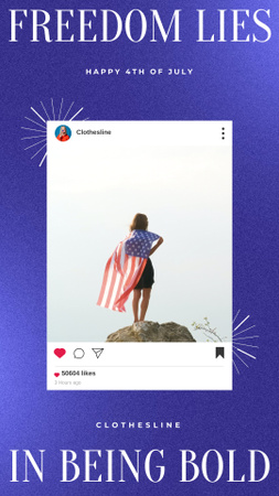 USA Independence Day Celebration Announcement TikTok Video Design Template