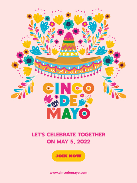 Invitation to Celebration of Cinco de Mayo Poster US – шаблон для дизайна