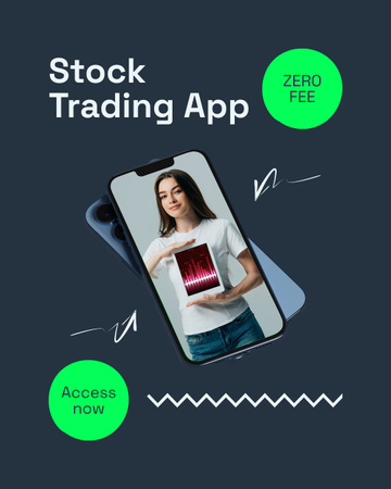 Free Access to Convenient Stock Trading App Instagram Post Vertical Design Template
