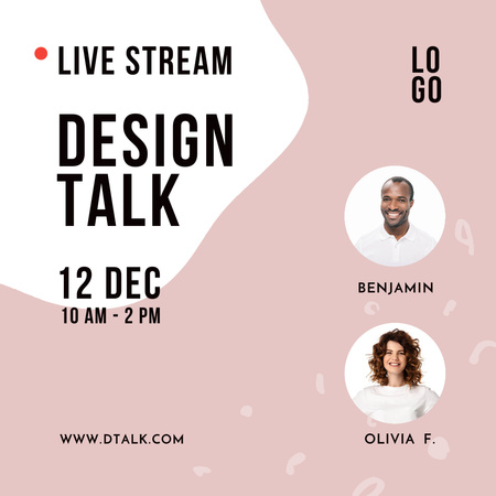 Live Stream Announcement with Multicultural People Instagram Design Template