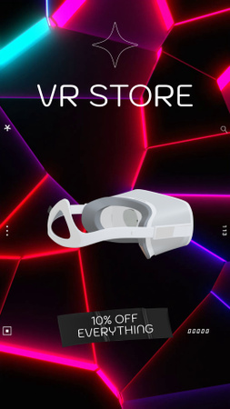 Designvorlage VR-Brillen-Verkaufsangebot mit Neonlicht für TikTok Video