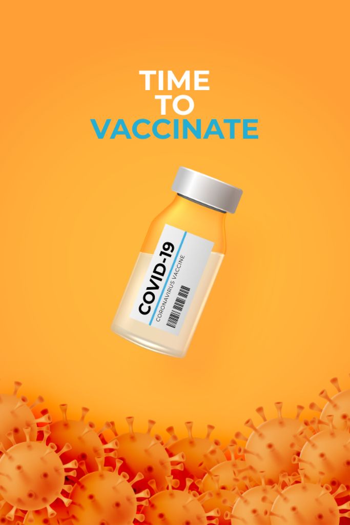Vaccination Announcement with Vaccine in Bottle Tumblr Modelo de Design