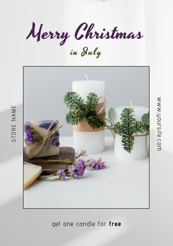 Modèle de visuel Christmas in July Ad for Holiday Decor - Postcard A5 Vertical