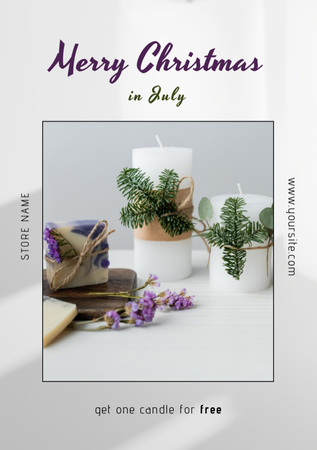 Christmas in July Ad for Holiday Decor Postcard A5 Vertical Design Template