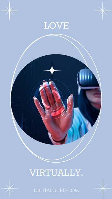 Woman Touching Air in VR Glasses Instagram Story Πρότυπο σχεδίασης