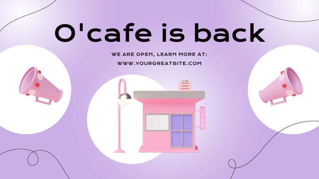 New Cafe Opening Announcement in Pink Full HD video Tasarım Şablonu