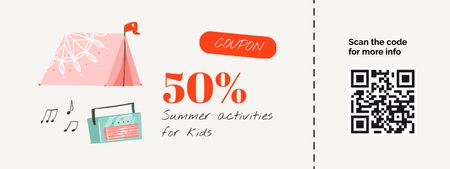 Designvorlage Summer activities for Kids with Cute Wigwam für Coupon