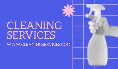 Cleaning Services Ad with Spray Bottle Business card Design Template