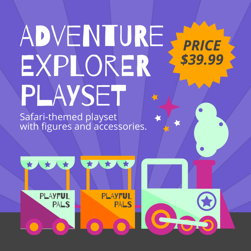 Designvorlage Price Offer for Adventure Explorer Playset für Instagram AD