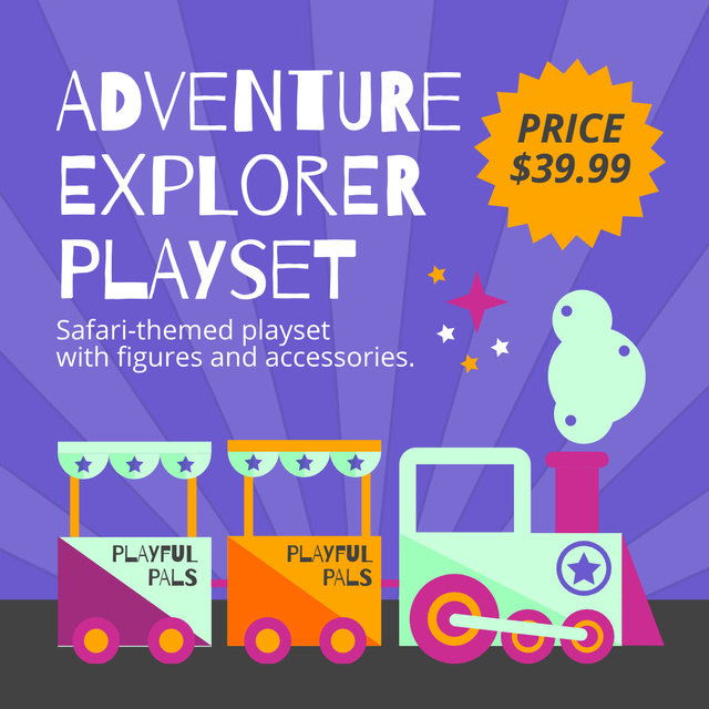 Price Offer for Adventure Explorer Playset Instagram AD Πρότυπο σχεδίασης