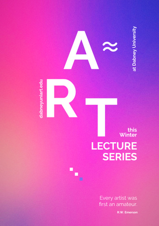 Splendid Art Lectures Announcement with Bright Gradient Poster Design Template