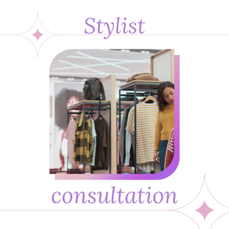 Woman with Stylist in Fashion Store Animated Post Design Template