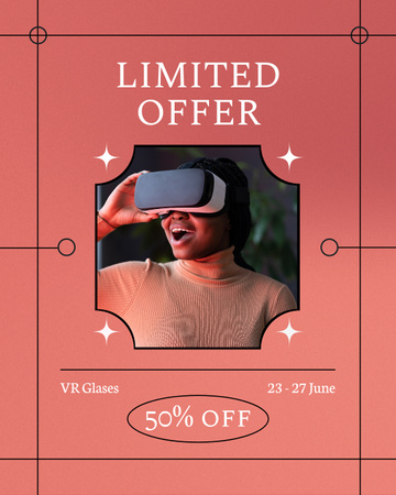 Ontwerpsjabloon van Instagram Post Vertical van Offer of VR Glasses Sale