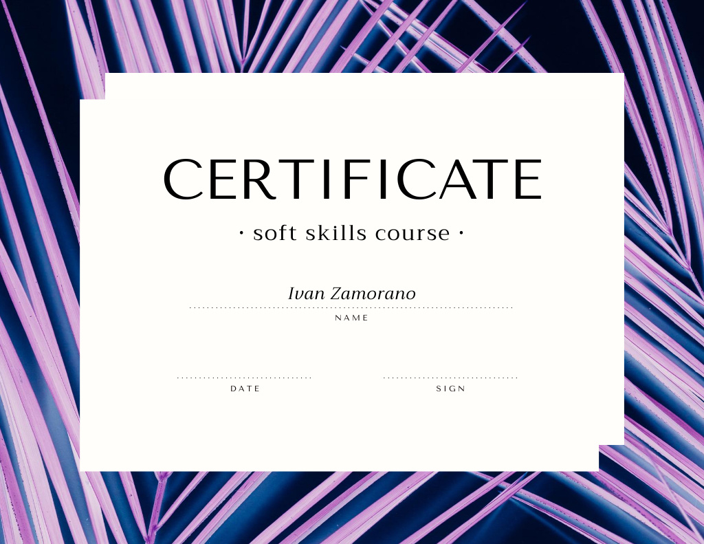 Award for Completion Software Development Skills Course Certificate Πρότυπο σχεδίασης