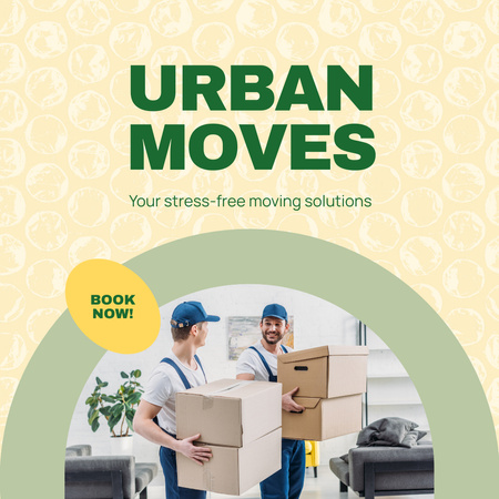 Modèle de visuel Offre de service de déménagement sans stress en ville - Animated Post