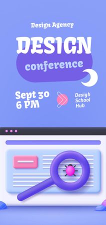 Design Conference Event Announcement Flyer DIN Large Modelo de Design