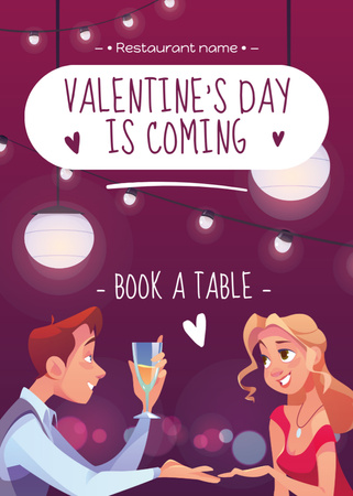 Holiday Dinner On Valentine's Day Flayer Design Template