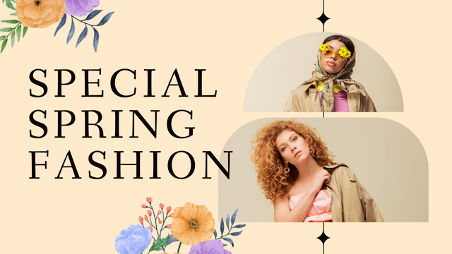 Spring Sale Collage Women's Collection Youtube Thumbnail Design Template