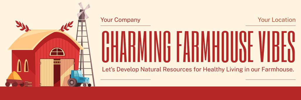 Charming Farmhouse Vibes Twitter tervezősablon