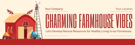 Charming Farmhouse Vibes Twitter Design Template
