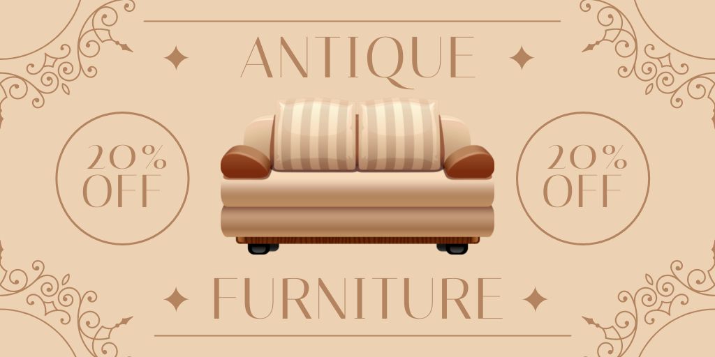 Szablon projektu Bygone Era Furniture Pieces With Discounts Offer Twitter