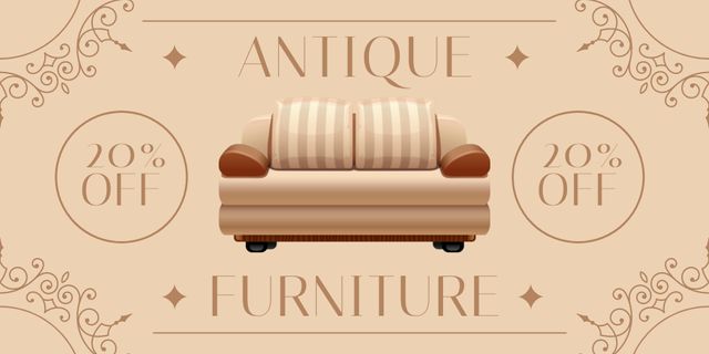 Bygone Era Furniture Pieces With Discounts Offer Twitter Design Template