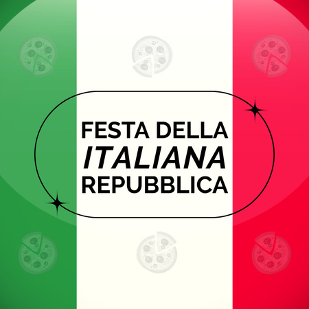 Ontwerpsjabloon van Instagram van Greeting to Italy Republic Day