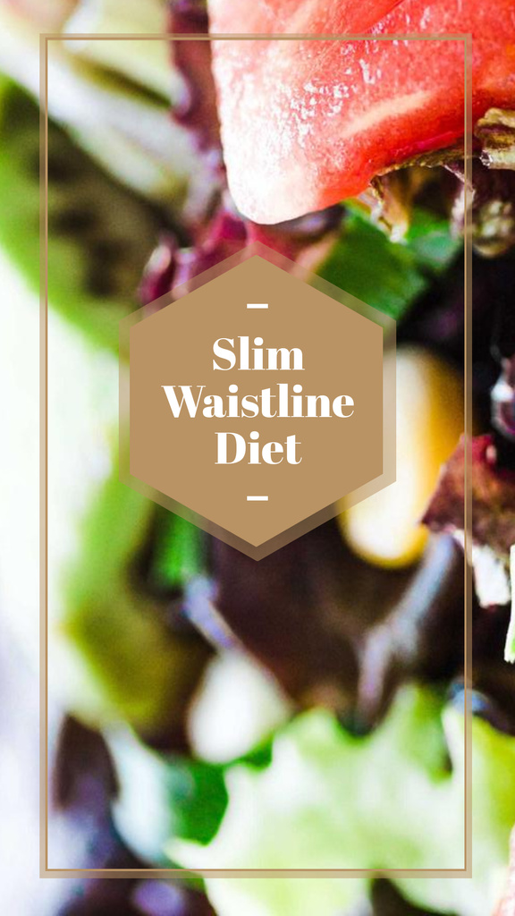Designvorlage Slim Waistline Diet Ad with Veggie Salad für Instagram Story